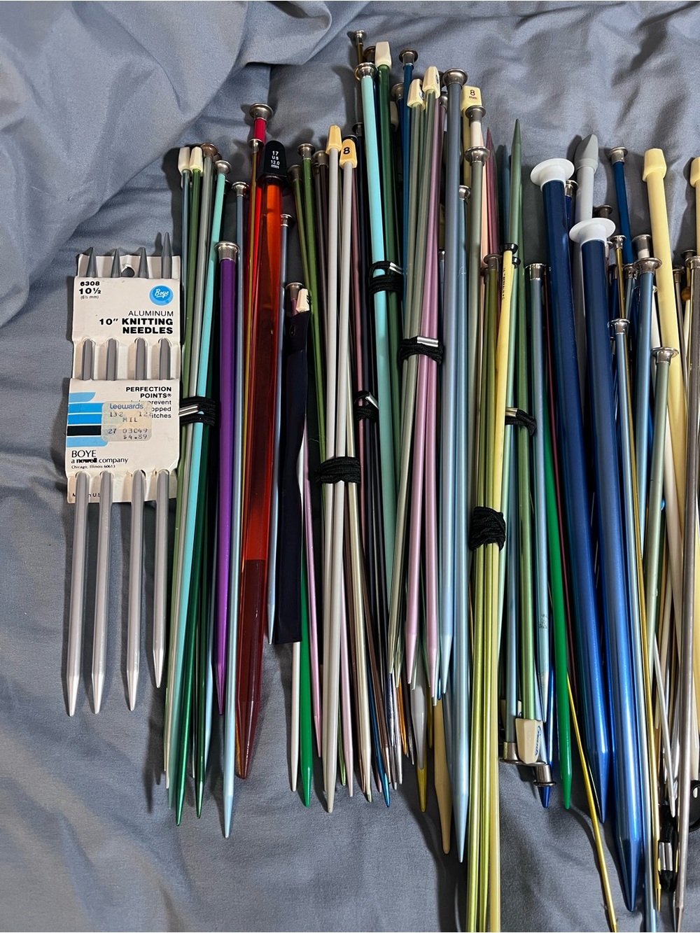 Mixed Aluminum and Metal Knitting Needles - Multi Color Set